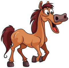 A Brown Horse Cartoon Character