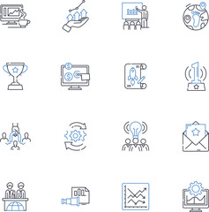 Headway line icons collection. Progress, Advancement, Movement, Growth, Development, Success, Momentum vector and linear illustration. Improvement,Innovation,Change outline signs set