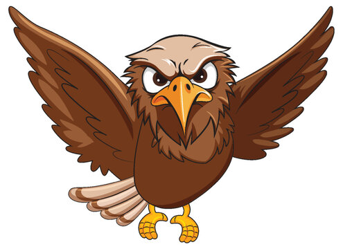 Owl Bird Flying Cartoon Character