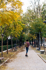 Skater Boy Practicing in the Park
