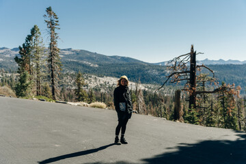 Scenic view with people on the Yosemite National Park from Olmsted Point, USA - sep 2022