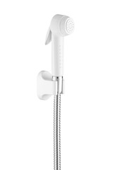 Bidet shower head or urinal spray on white