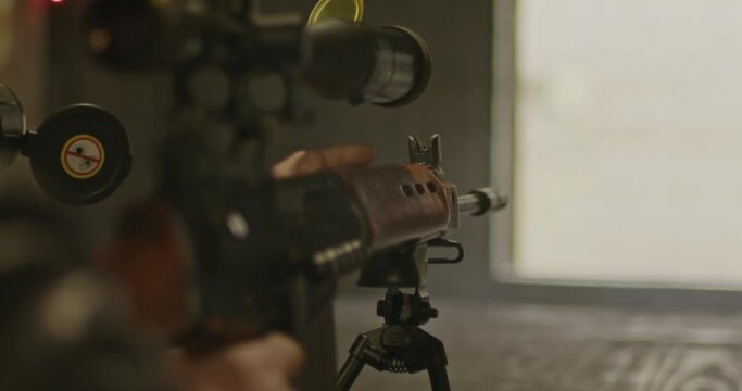 FN FAL combat rifle being fired and producing a heavy recoil