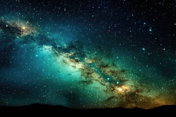 Fototapeta na wymiar breathtaking night sky filled with stars and the Milky Way galaxy. Generative AI