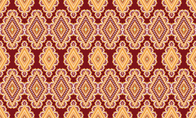 Geometric ethnic pattern vector background. seamless pattern traditional,Design for background, wallpaper, Batik, fabric, carpet, clothing, wrapping, and textile. Colorful ethnic pattern illustration