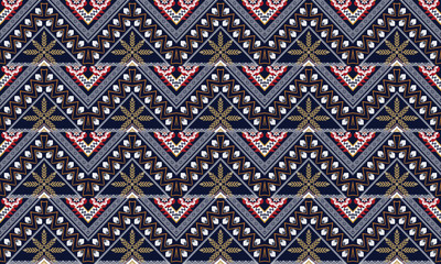 Geometric ethnic pattern vector background. seamless pattern traditional,Design for background, wallpaper, Batik, fabric, carpet, clothing, wrapping, and textile. Colorful ethnic pattern illustration