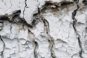 close-up view of cracked white wall texture. Generative AI