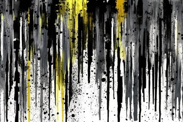 Obraz premium black and yellow paint splatters on a blank canvas. Generative AI