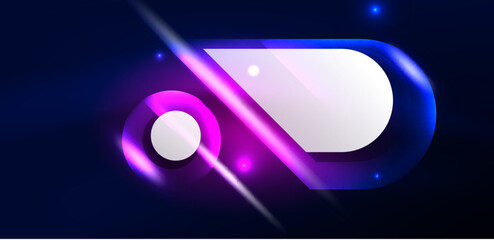 Abstract background glowing neon light geometric shapes. Space cosmic or magic energy vector wallpaper For Wallpaper, Banner, Background, Card, Book Illustration, landing page