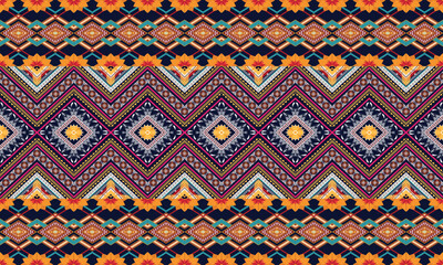 Geometric ethnic pattern vector background. seamless pattern traditional,Design for background, wallpaper, Batik, fabric, carpet, clothing, wrapping, and textile. Colorful ethnic pattern illustration