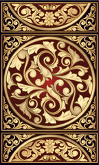Golden ornate floral decorative vintage design