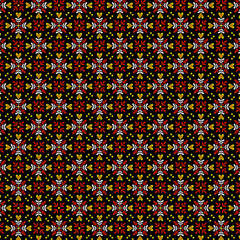 Simple red yellow white crossed flower and heart motifs Fabric and paper pattern Minimalist style
