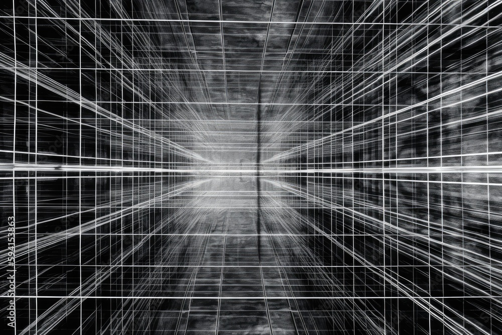 Poster monochromatic grid pattern. generative ai
