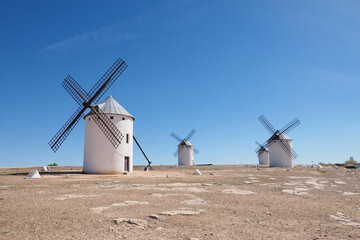 windmills in the village of campo de criptana