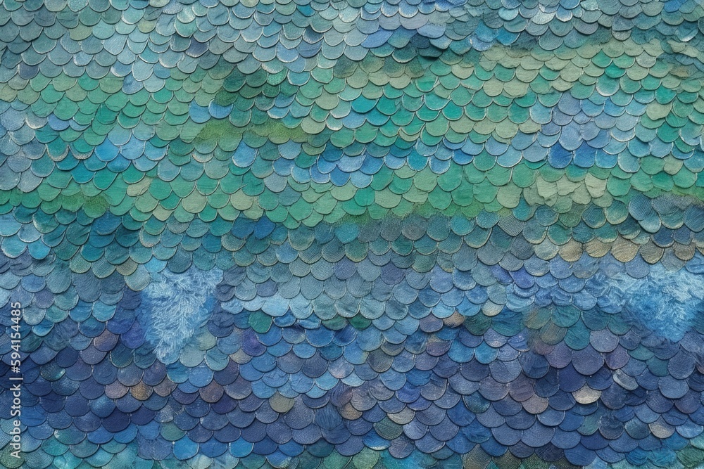 Poster detailed fish scale pattern in close up. generative ai