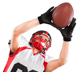 Football Player Catching the Ball - Isolated © BillionPhotos.com