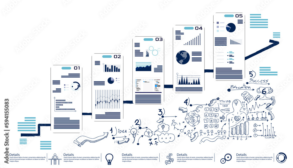 Wall mural online stock trading. app screen smartphone design template application interface with flat illustra