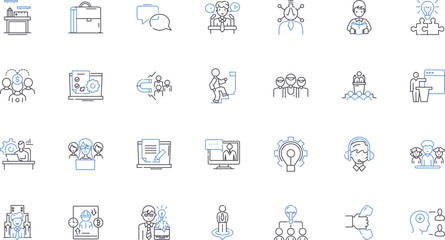 Career exploration line icons collection. Pathways, Prospects, Options, Discover, Passion, Planning, Skills vector and linear illustration. Search,Direction,Opportunity outline signs set