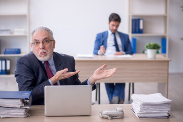 Two male colleagues working in the office