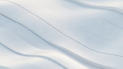 3d rendering of abstract white waves background.