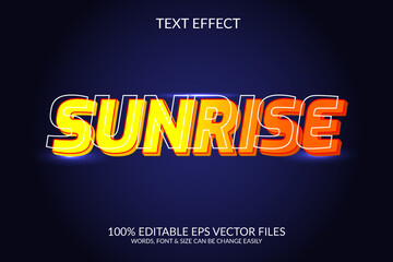 Sunrise 3D Editable Text Design 