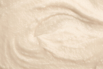 Vanilla cream ice cream. Ice cream texture. Delicious sweet dessert close-up as a background.
