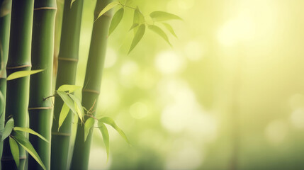 Obraz na płótnie Canvas Natural background with bamboo. Illustration AI Generative.