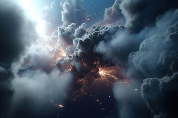 Majestic nebula in outer space. Photorealistic generative art