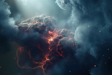 Majestic nebula in outer space. Photorealistic generative art