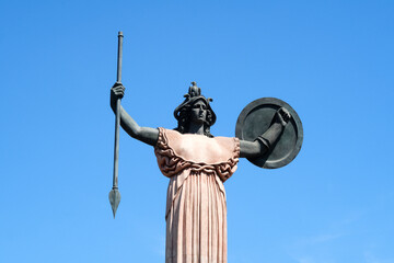 Pavia statue Minerva square panorama landscape art history culture Italy true
