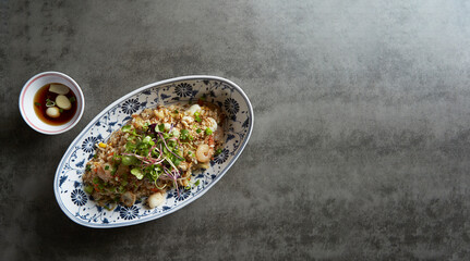 Shrimp Vegetable Fried Rice with Sauce	