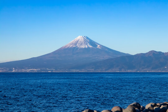 Mt.Fuji near Suruga coast in Shizuoka wide shot