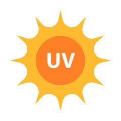 UV radiation icon vector solar ultraviolet light symbol for graphic design, logo, website, social media, mobile app, UI illustration.