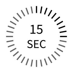 15 second digital timer stopwatch icon vector for graphic design, logo, website, social media, mobile app, UI illustration