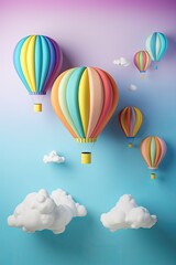 Colorful balloons flotaing. Generative AI