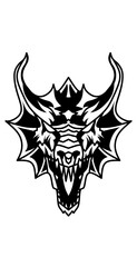 Illustration of dragon head,scary logo