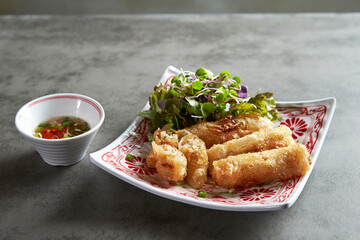 Cha gio,  Fried food rolled in rice paper with meat and bean sprouts