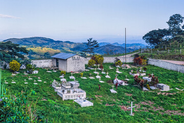 Cemetery with a beautiful view in Costa Rica
