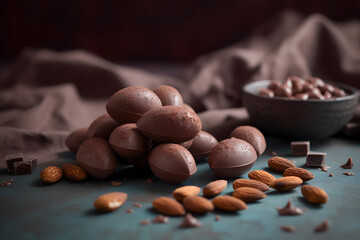 Obraz na płótnie Canvas chocolate with almonds