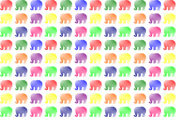 Colorful elephants seamless pattern for background, textile and wallpaper design.