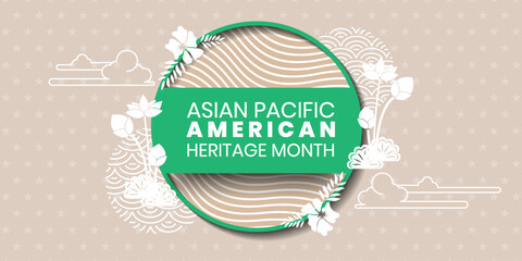 Asian American and Pacific Islander Heritage Month. Vector banner for poster.vector Illustration