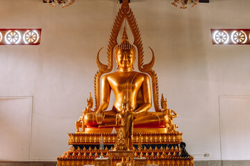 Buddhism Religion Golden Temple Image Sough-East Asian Praying Statue