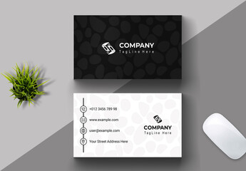 Black Color Business Card Design Layout
