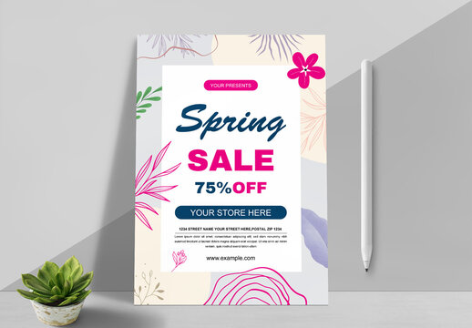 Spring Sale Flyer Design Layout