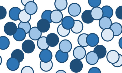 blue background with circle dots pattern as repeat seamless style bubble on white background, replete image design for fabric printing design 