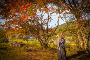 武士と日本古来の風景