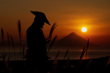 武士と日本古来の風景