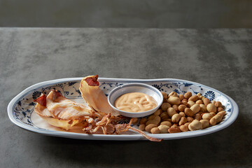 dried squid and roasted peanuts	