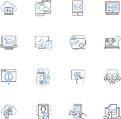 Commercial system line icons collection. Efficiency, Profitability, Automation, Integration, Productivity, Business, Technology vector and linear illustration. Management,Operations,Solutions outline
