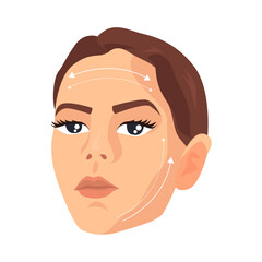 Facelift illustration in color cartoon style. Editable vector graphic design.